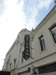 The sign of the old Coleman Theatre.